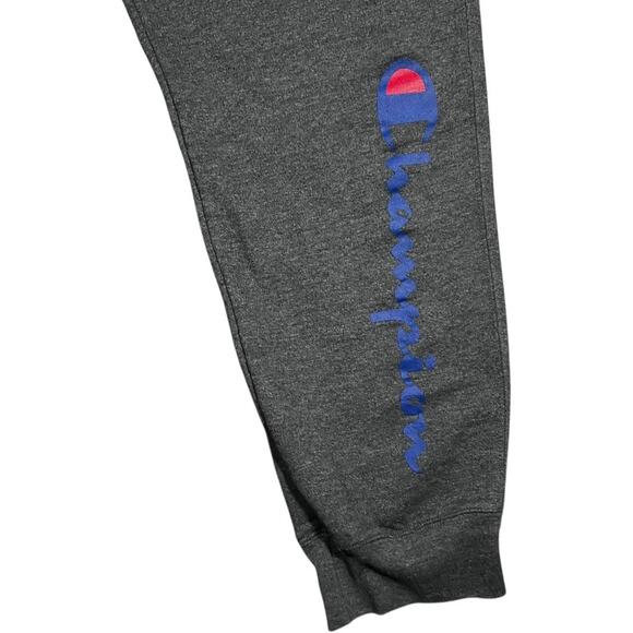 Champion M Y2K Jogger Sweatpants Charcoal Gray Tapered Streetwear Minimalist - Picture 4 of 5